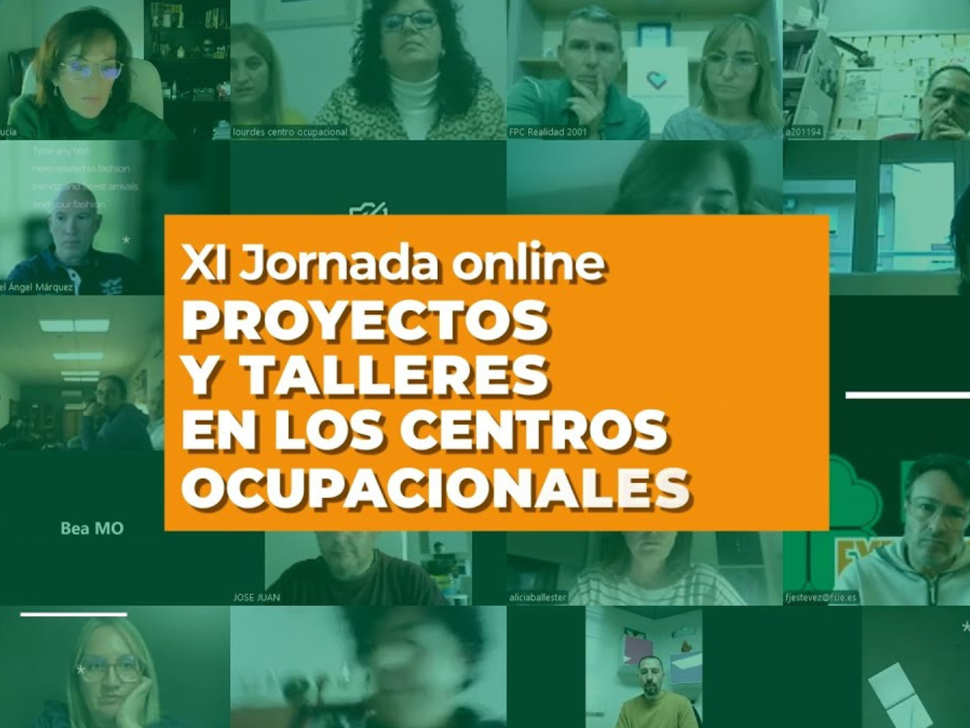 XI Jornada Online Compartiendo Experiencias de Discapacidad sobre los proyectos y talleres en los centros ocupacionales