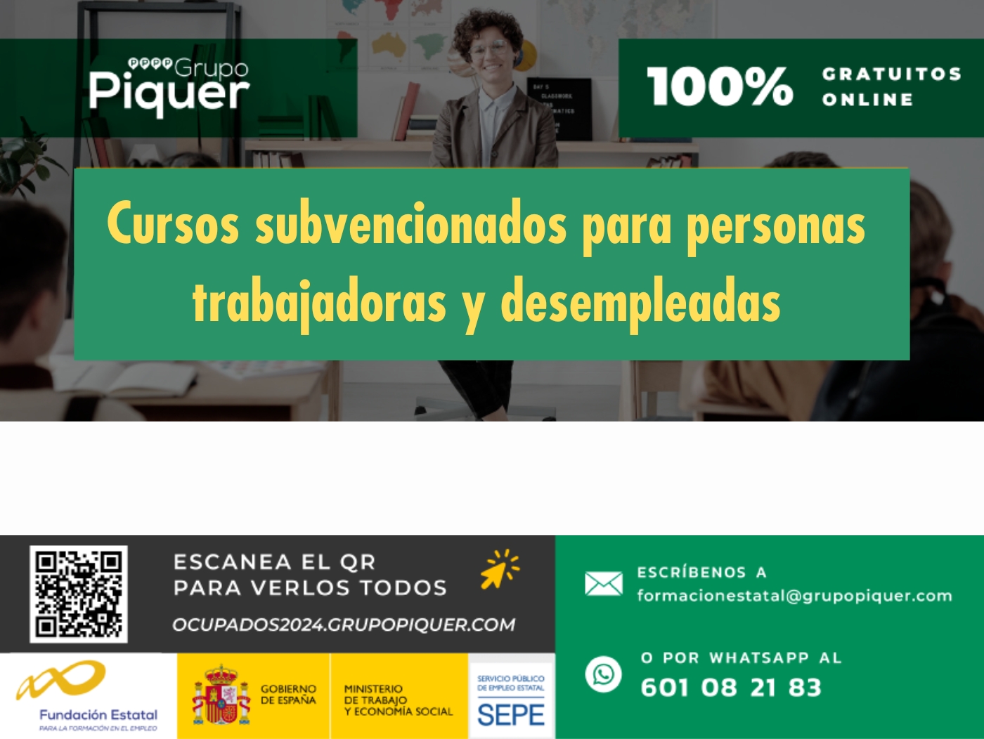 Cartelería FSIE cursos educación abril 2025