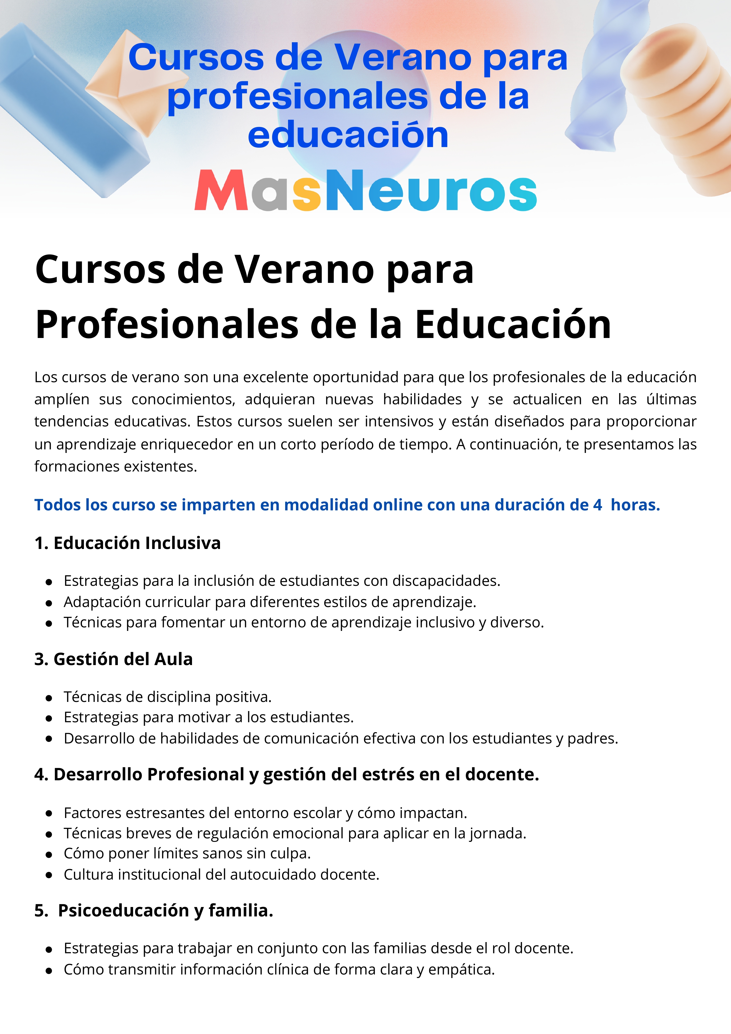 Cursos de Verano para Profesi onales de la Educación 3 page 0001