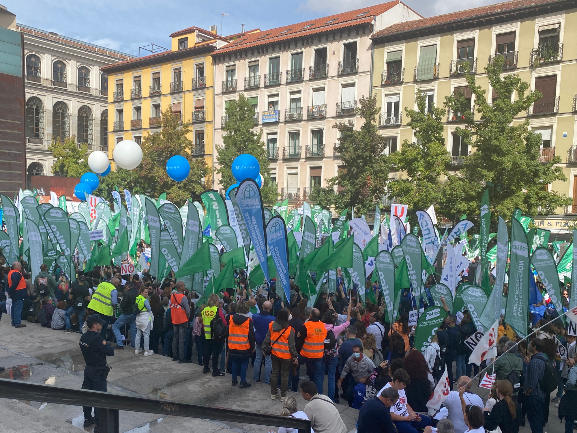 22 Octubre Madrid FSIE Manifestación Subir Salarios Plaza 5
