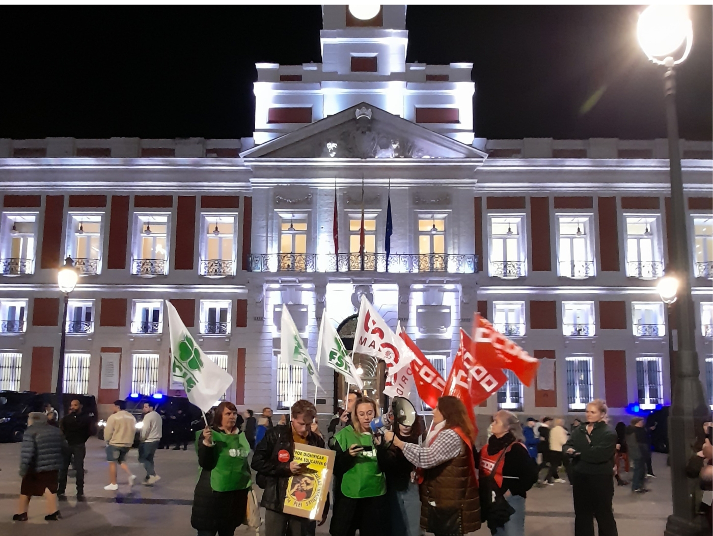 Concentración Convenio Infantil en Puerta del Sol Madrid 15 noviembre 2023 manifiesto